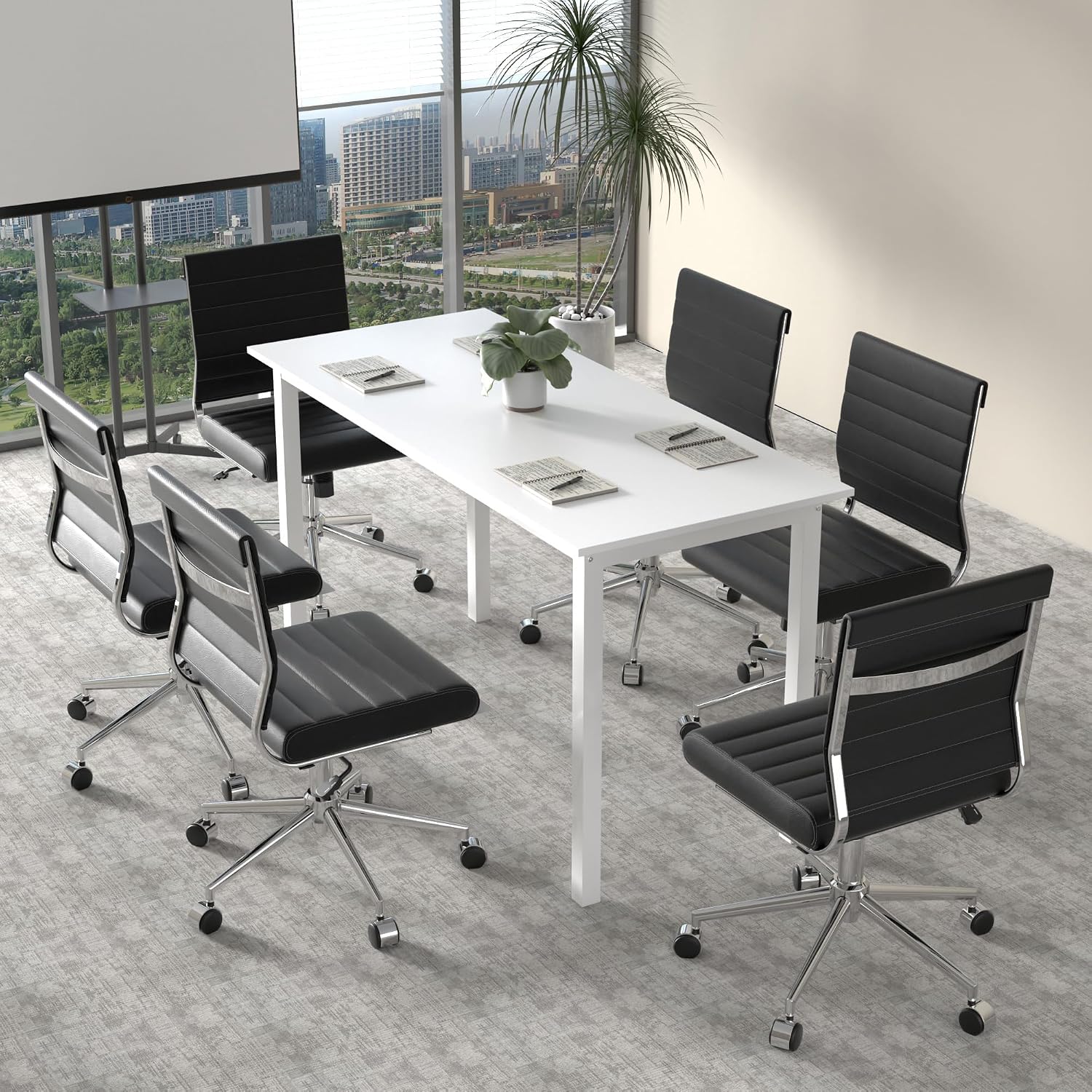 Task Chair Mid Back - Armless Mid Back Ergonomic Swivel Office