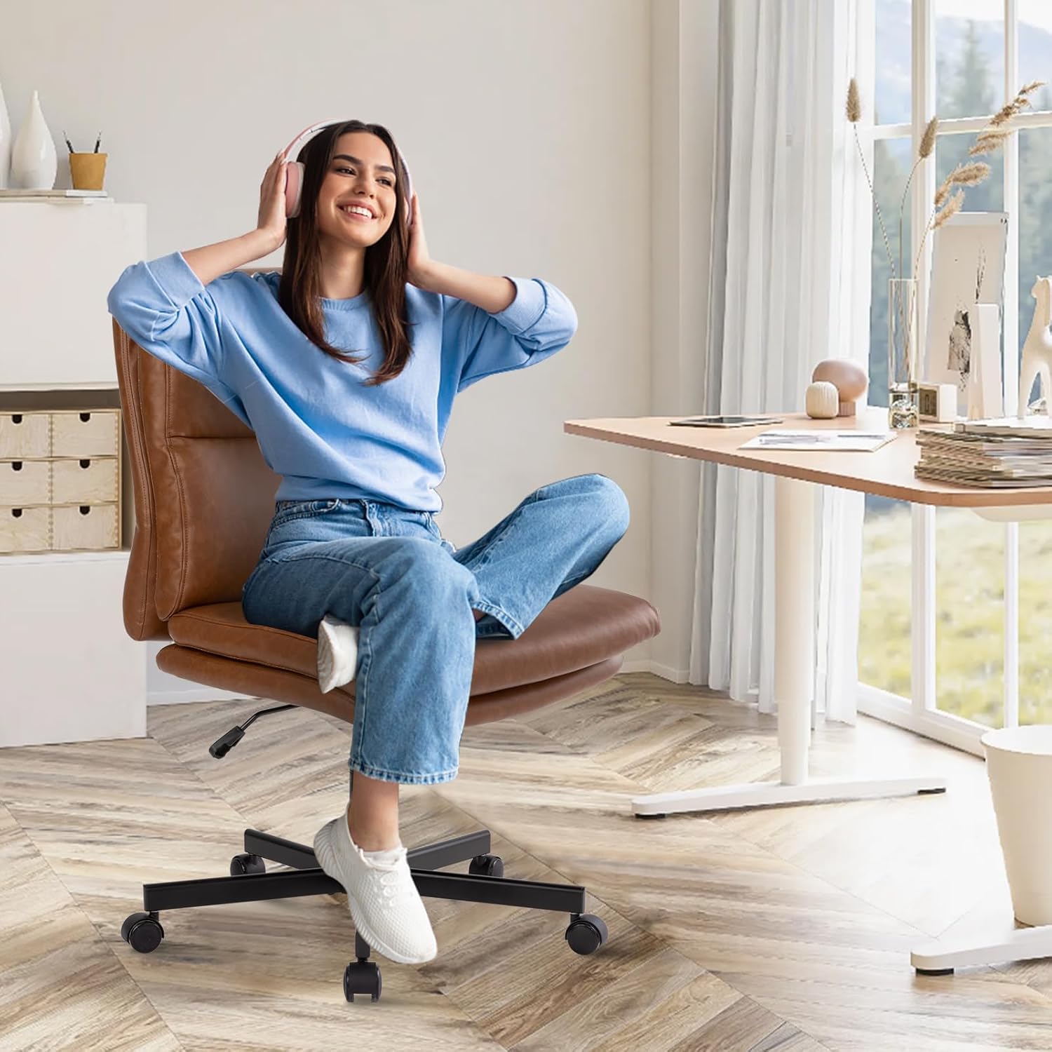Armless Desk Chair, Mid-Back C - Task Chair Mid Back 评论和价格