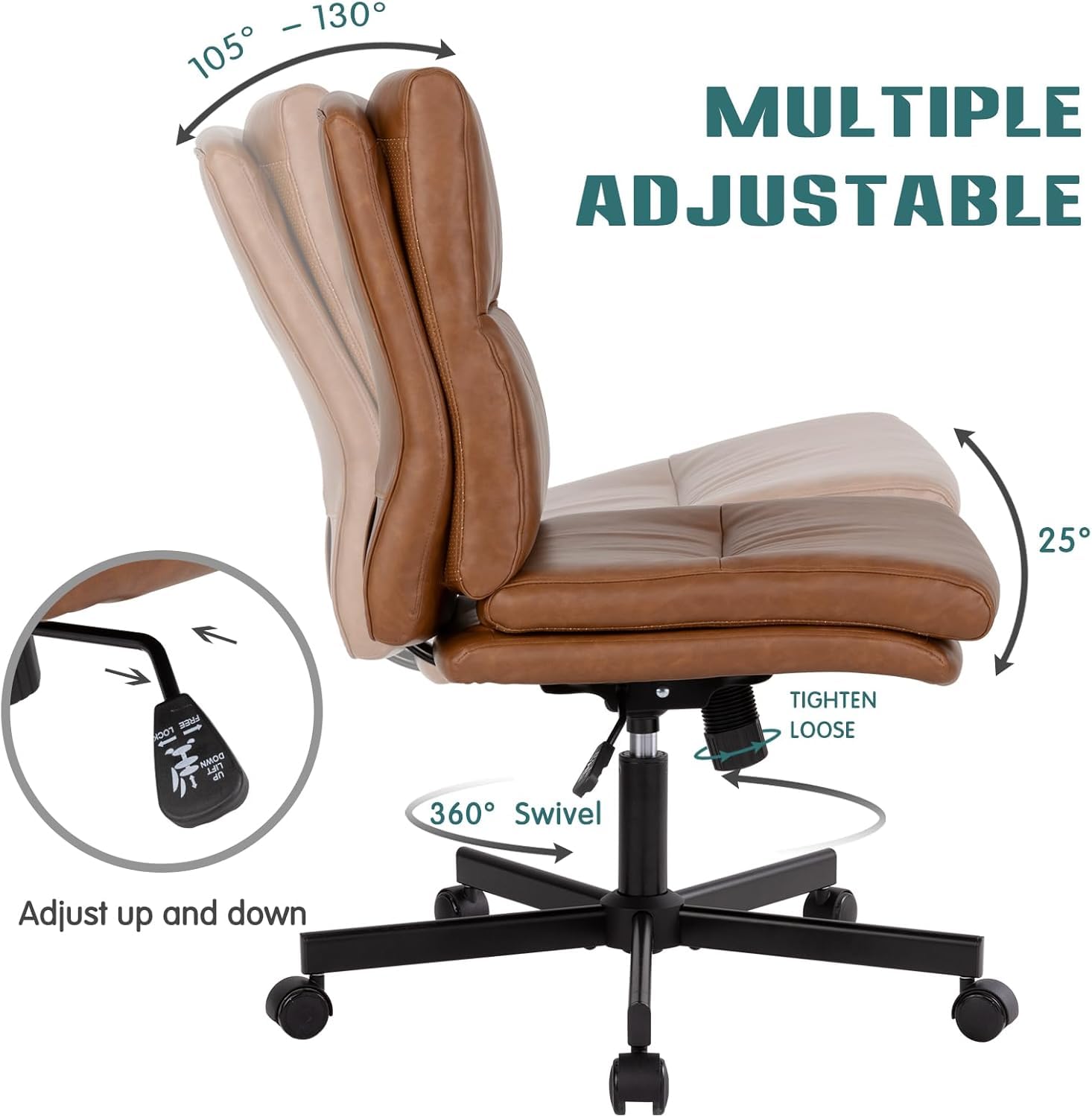 Armless Desk Chair, Mid-Back C - Task Chair Mid Back 评论和价格