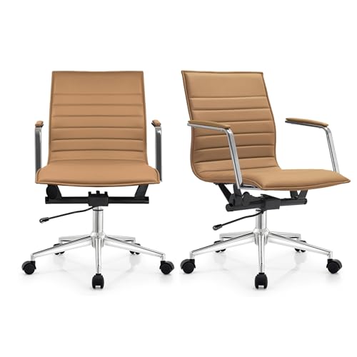 Set of 2 Modern Office Desk Ch - Task Chair Mid Back 评论和价格