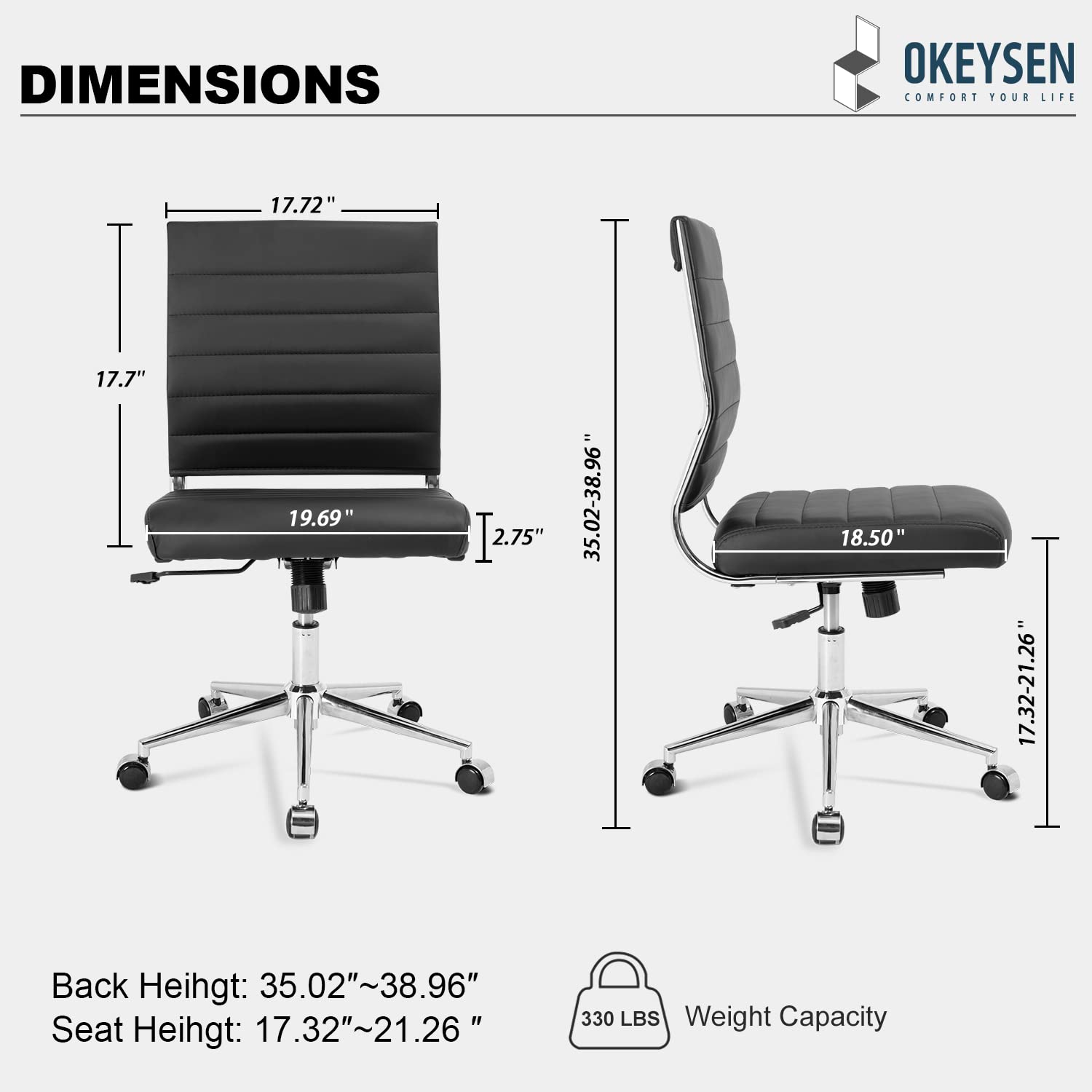 Armless Mid Back Ergonomic Swi - Task Chair Mid Back 评论和价格